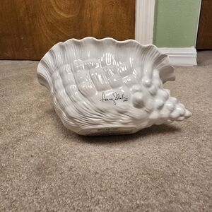 Bath & Body Works Harry Slatkin Retired 2009 Ceramic Conch Shell Candle Holder
